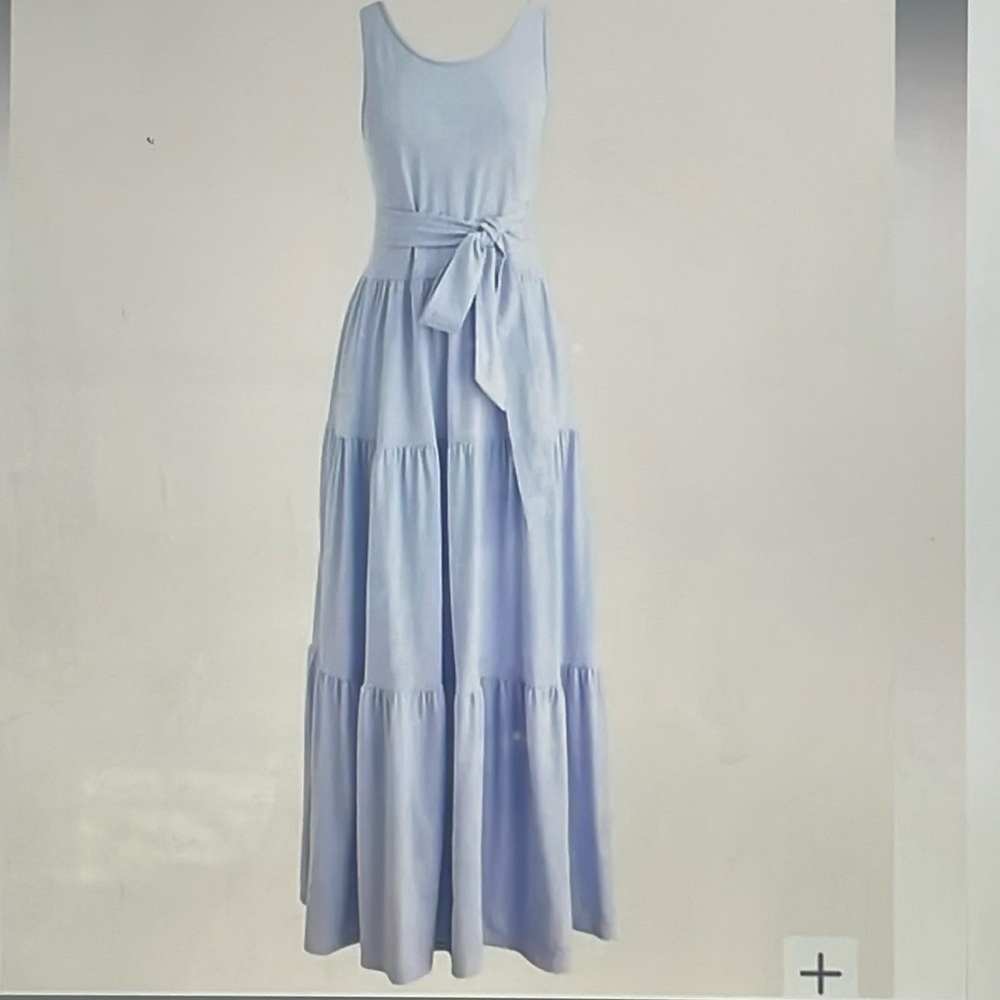 J. Crew Broken-In Jersey Tiered Maxi Dress - Periwinkle - Size Small